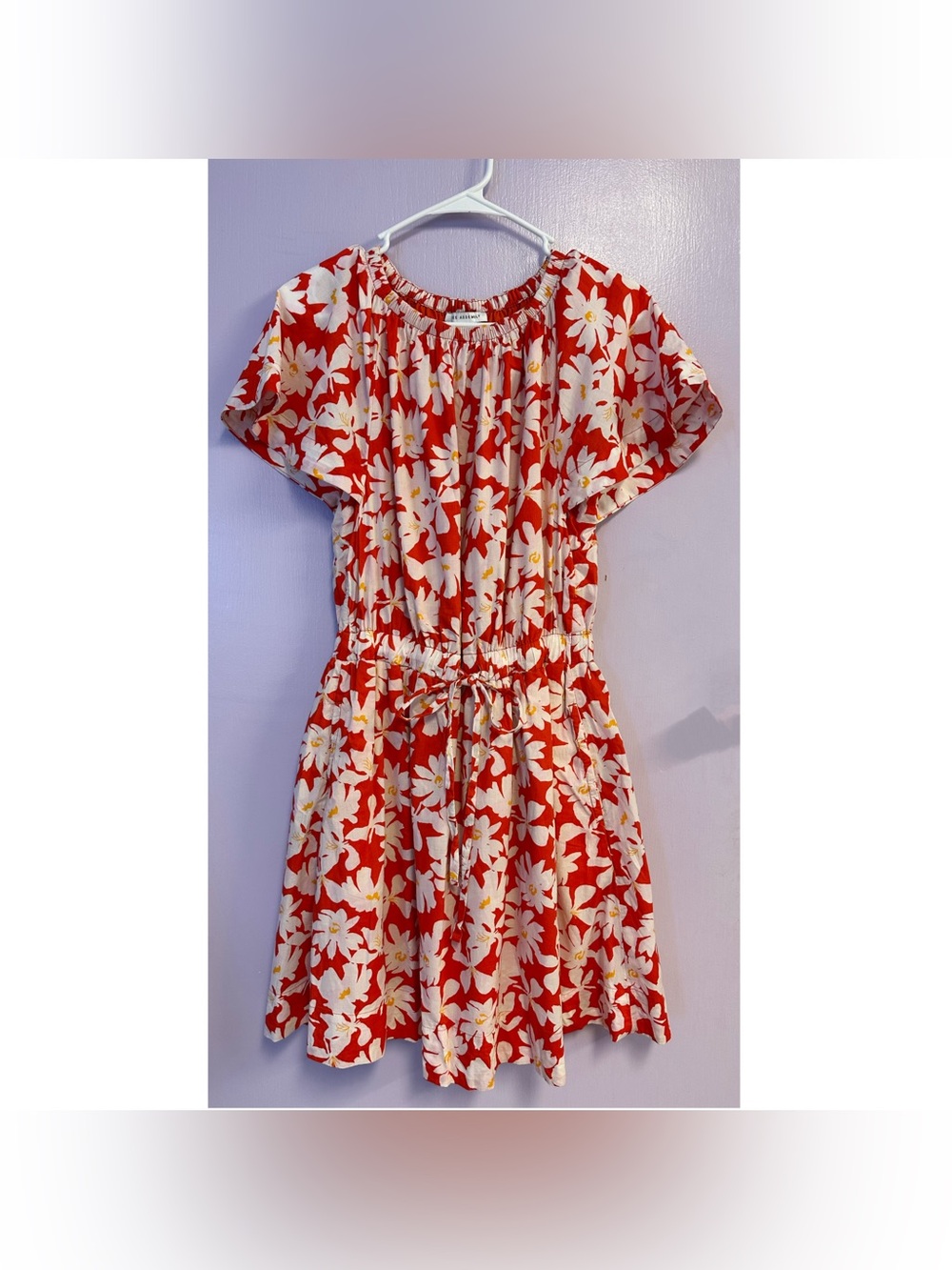 Free Assembly Cotton Flutter Sleeve Mini Dress Size M
